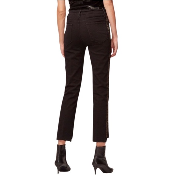 “FRAME” Le High Straight Glitter Stripe Jeans - Picture 2 of 16